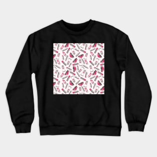 Pink blush lipsticks and lip balm pattern Crewneck Sweatshirt